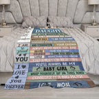 1pc Personalized "To My Daughter" Blanket - Soft, Cozy, and Warm Throw for Sofa, Office, Bed, and Travel - Unique Birthday Gift for Daughters Lootquake LLC