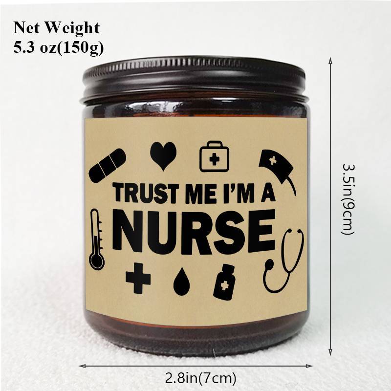 1pc Lavender Scented Candle 5.3oz - "Trust Me, I'm a Nurse" Design with Medical Symbols | Heartfelt Gift for Nurses, Nurse Appreciation, Graduation, Birthdays, Christmas | Soy Wax, Glass Container Lootquake LLC