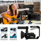 Nicamery 16x Efficient Zoom - 1080P HD Camera with Beauty Anti-Shake, External Microphone Support - Full HD 2400 Pixel Webcam Digital Camera with Remote Control, Lens Hood, 1000mah Batteries 2pcs, Ultra Long Life, 32G TF Card Lootquake LLC