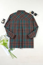 Timeless Women's Classic Plaid Button-Up Long Sleeve Jacket – Lightweight & Stylish Cotton-Blend Outerwear Stevvex