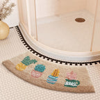 Absorbent Floor Mat Fan-shaped Carpet Shower Room Door Mat Bathroom Non-slip Pi-Mart