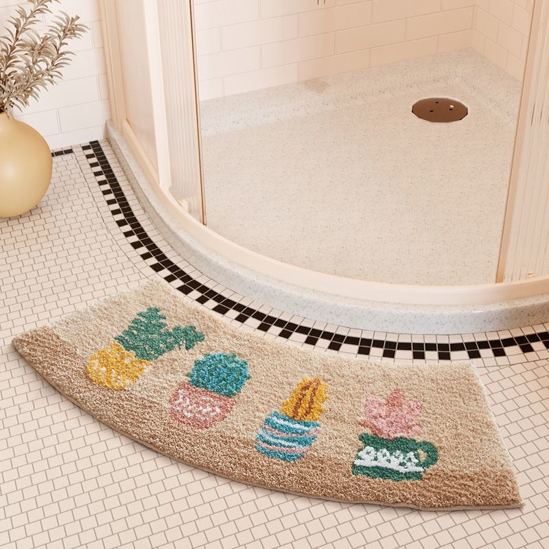 Absorbent Floor Mat Fan-shaped Carpet Shower Room Door Mat Bathroom Non-slip Pi-Mart