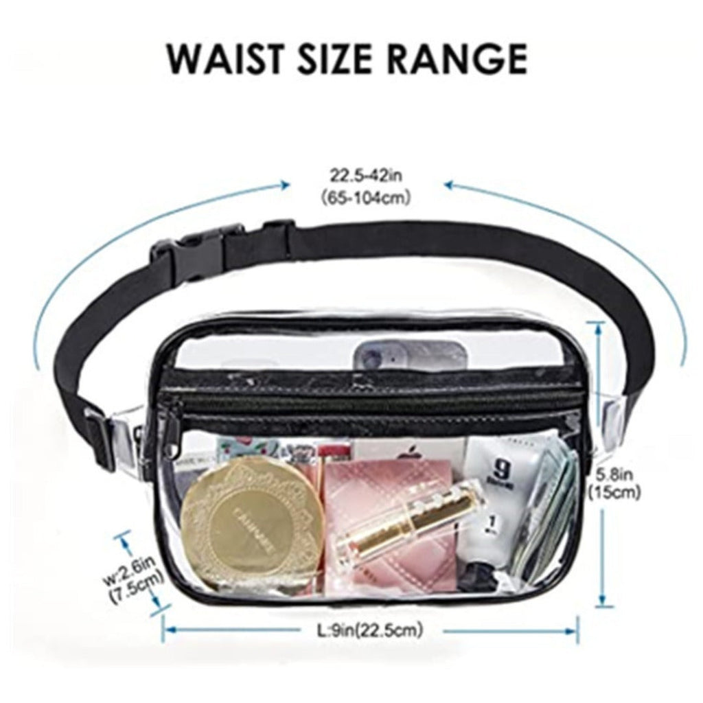 PVC Transparent Fanny Pack – Outdoor Sports Mobile Phone Bag, Gym Transparent Storage Fanny Pack, Visual Portable Waterproof Waist Bag, Transparent Chest Bag - SJB-DIAMOND ELITES