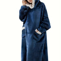 Cozy Plus Size Sherpa Fleece Robe - Ultra-Warm, Extra Long, Oversized Wearable Blanket with Pockets for Ultimate Relaxation - Soft, Thickened, and Plush for Women's Casual Loungewear Lootquake LLC