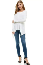 Women's Long-Sleeve Asymmetrical Hem Top - SJB-DIAMOND ELITES