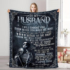 1pc Flannel Blanket To Husband As A Gift, Warm And Cozy Soft Flannel Blanket, Suitable For Bed, Bedroom, Study, Travel, Camping