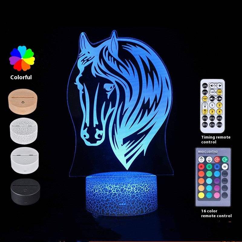 Horse Head Series Colorful Touch Remote Control 3D Table Lamp Lootquake LLC