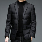 Winter Men's Suit Detachable Scarf Collar Casual Down Jacket