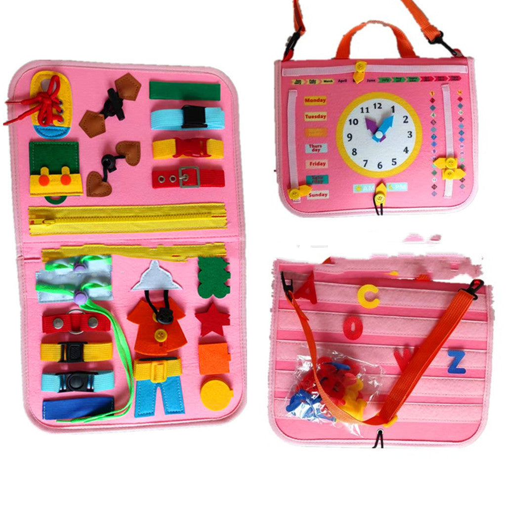 New Busy Book Children's Busy Board Dressing And Buttoning Learning Baby Early Education Preschool Sensory Learning Toy Pi-Mart