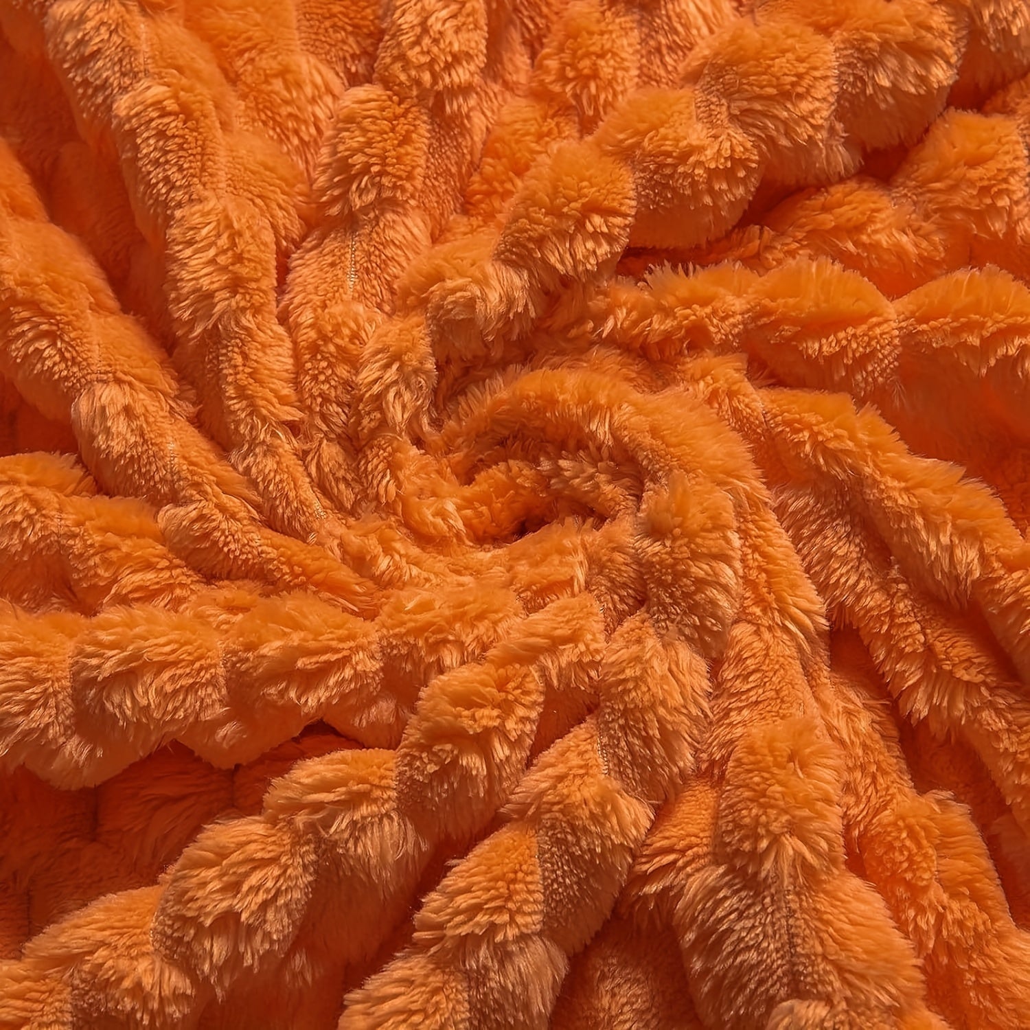 1pc Super Soft 3D Jacquard Flannel Blanket - Burnt Orange Fuzzy Throw with Cozy Lightweight Design for All-Season Home Decor, Perfect for Couch, Sofa, Bed, Chair - 300GSM Warm and Fuzzy Texture for Ultimate Comfort Lootquake LLC