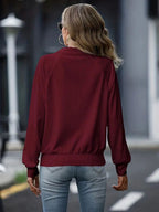 Simple White Zip Up Collared Neck Raglan Sleeve Jacket Comfortable Versatile Casual Women Wear Stevvex