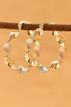 Gold Twisted Hoop Earrings | Modern Alloy Hoops -femstylo