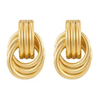 Exaggerated Geometry Earrings Metal Winding Twist Stud Earrings Pi-Mart