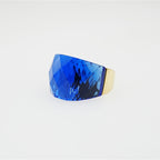 Stainless Steel Diamond-shaped Exaggerated Gemstone Ring For Men