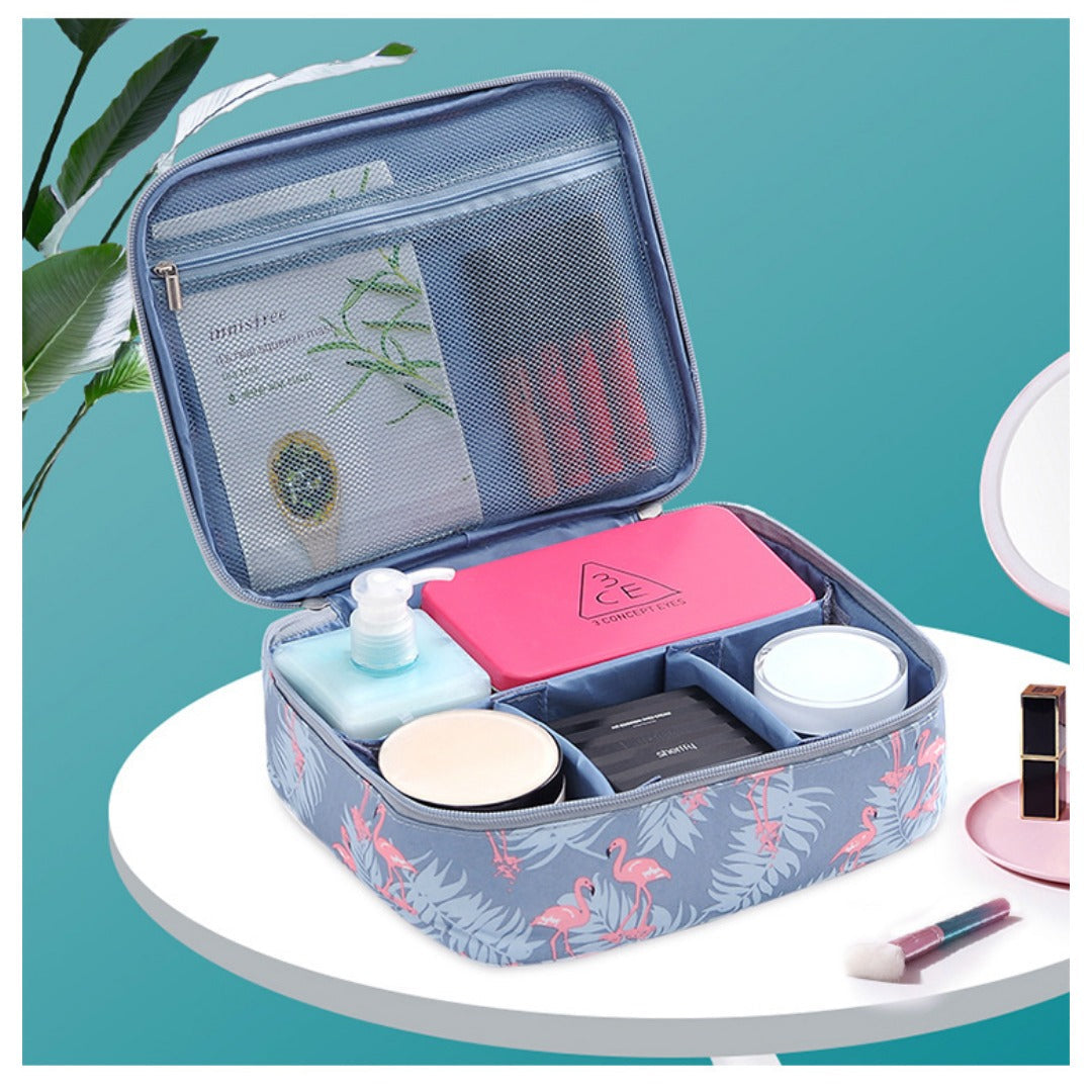 Travel portable large capacity cosmetic bag, printed nylon cosmetic storage bag, cosmetic case, toilet bag, makeup bag organizer, makeup bag with compartments, - SJB-DIAMOND ELITES