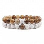 Natural Volcanic Stone White Pine Red Pine Tiger Eye Beaded Set Pi-Mart
