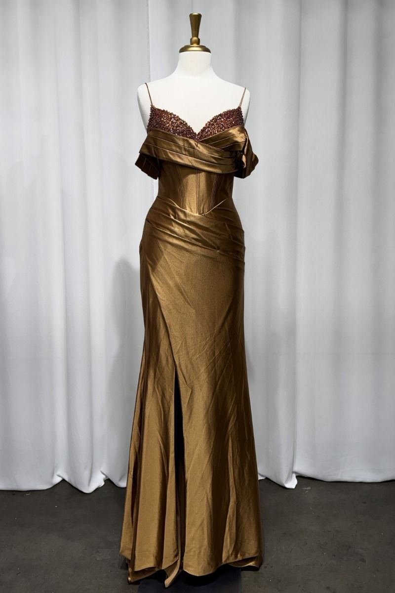 Bronze Fitted Gown Purplish Diva