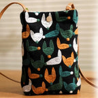 Three-dimensional embroidery crossbody mobile phone bag female, mini mobile phone bag, shoulder small and light phone purse - SJB-DIAMOND ELITES