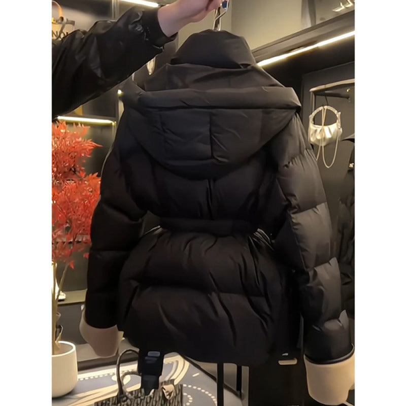 Women's Fashion Black Pure Cotton Coat Pi-Mart