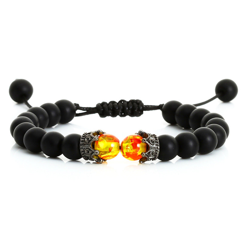 Beaded Hand Rope Volcanic Stone Bracelet Pi-Mart
