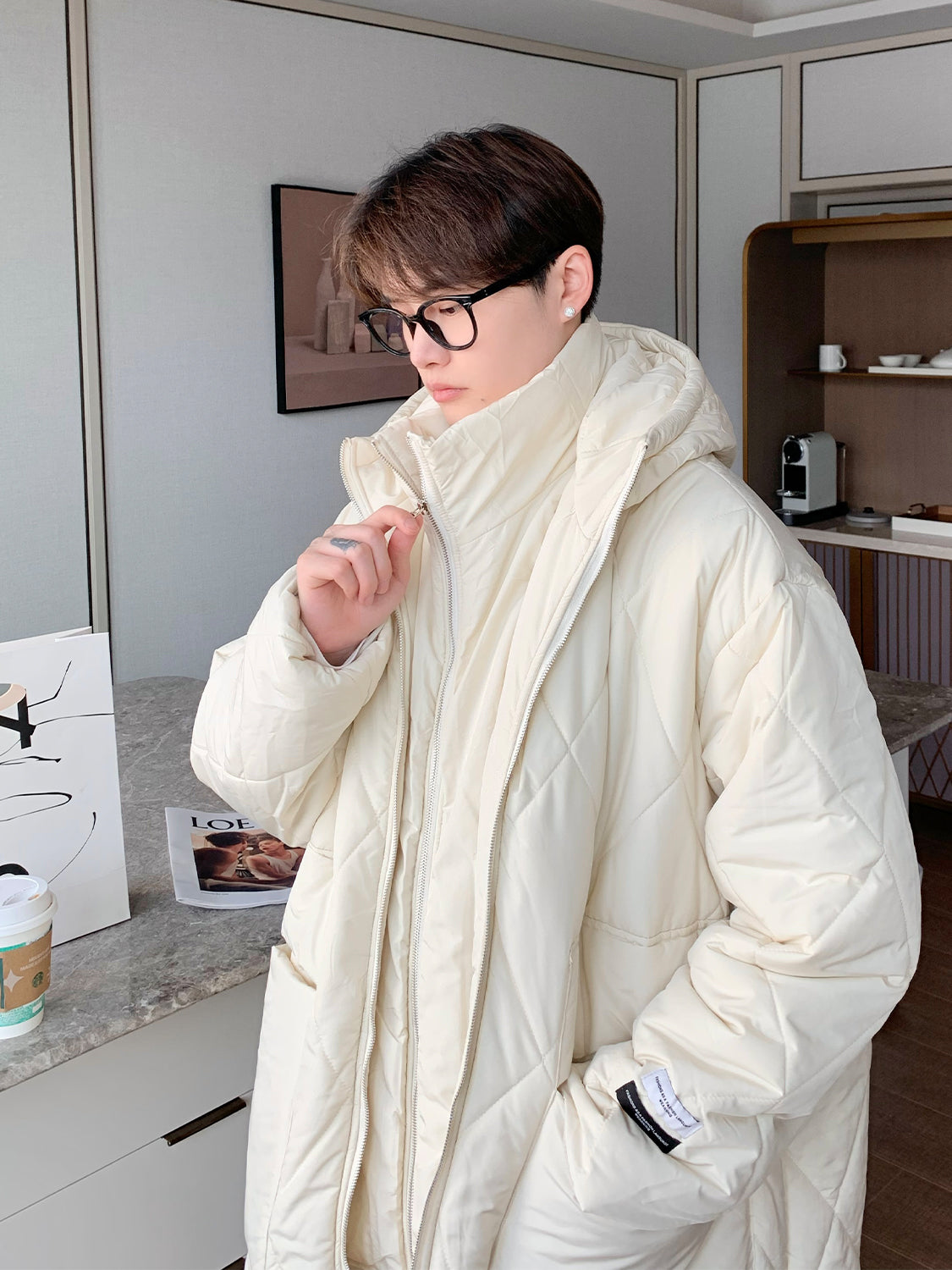 Small Group Splicing Fake Two Medium-length Trench Coats Pi-Mart