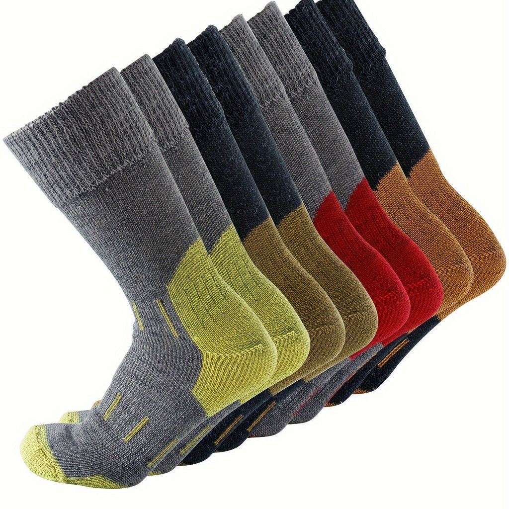 4 Pairs of Premium 79% Merino Wool Athletic Crew Socks for Men - Warm, Breathable, and Moisture-Wicking for Hiking, Running, Climbing - US Sizes 10-13