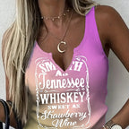 Ladies' Gradient Color Letter Printed Casual Versatile Fashion Vest - SJB-DIAMOND ELITES