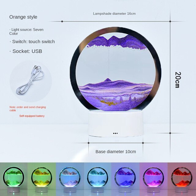 7 Colors USB Sandscape Table Lamp - SJB-DIAMOND ELITES
