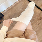 Women's Solid Ribbed Over-the-Knee Socks, Comfy & Warm Thicker Thigh High Socks Lootquake LLC