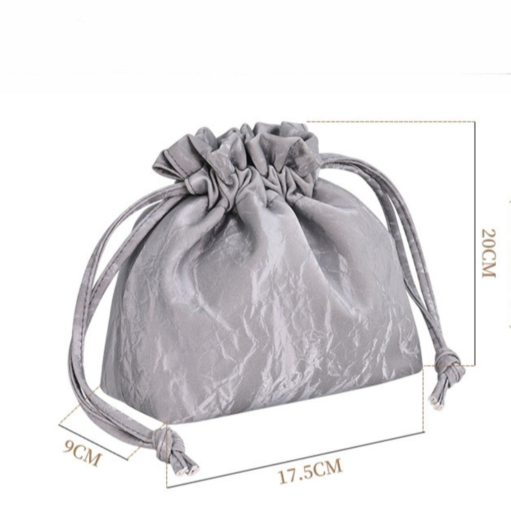 Bundle Mouth Cosmetic Bag – Large Capacity Storage Portable Makeup Bag for Women, Stylish and Functional Design for Everyday Use - SJB-DIAMOND ELITES