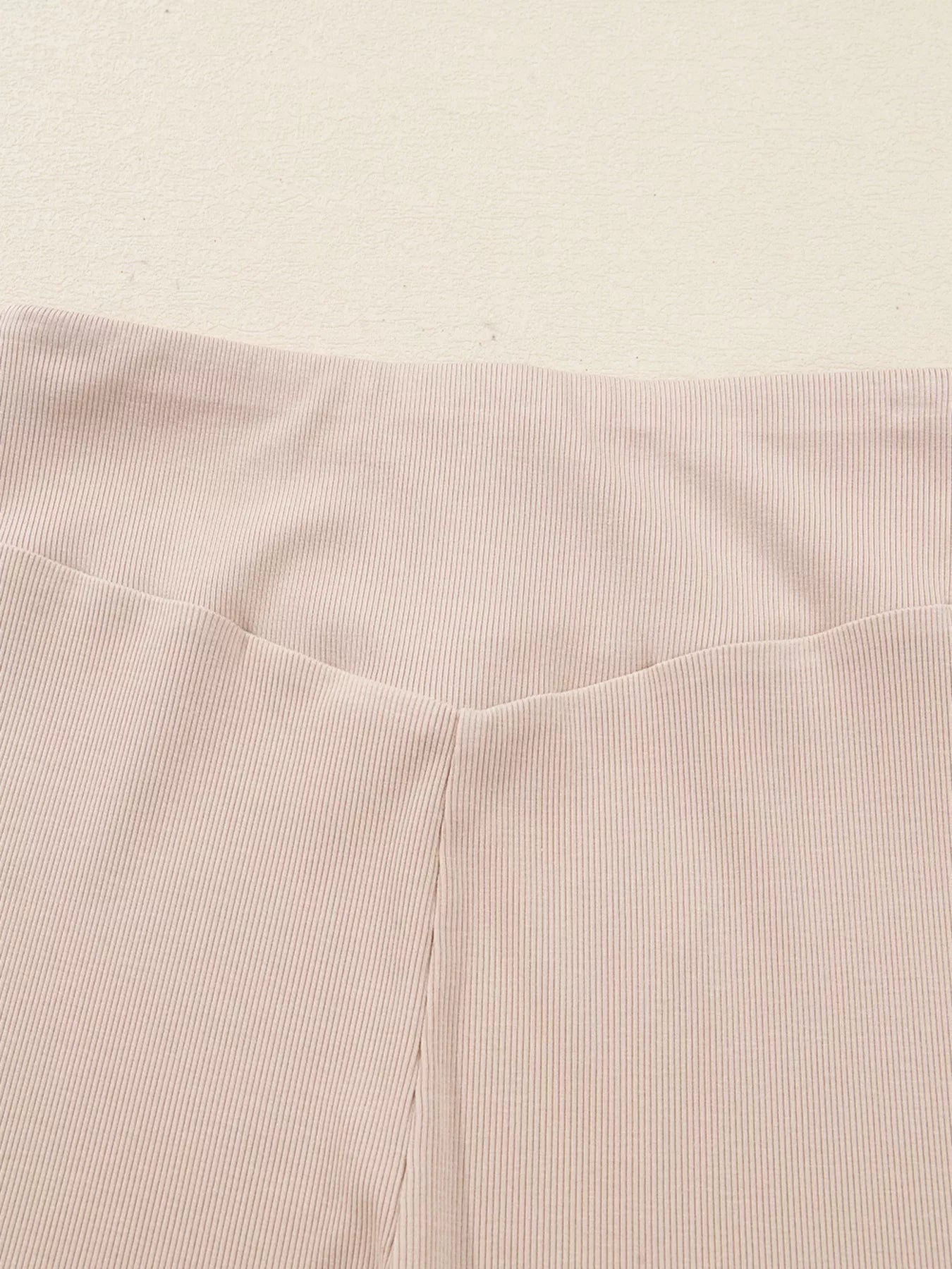 Oversized Slit Sweatshirt and Ribbed Leggings 2pcs Set THRIXINE