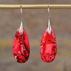 Bohemian Emperor Stone Water Drop Earrings Natural Stone Ornament Jewelry Pi-Mart