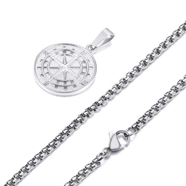 Men's Compass Necklaces Pi-Mart