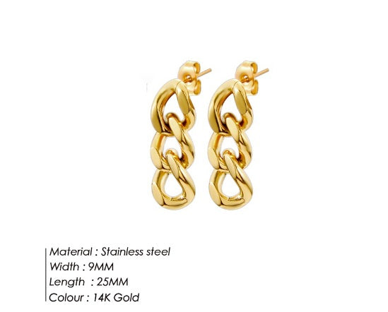 Giselle Gold Chain Earring Pi-Mart