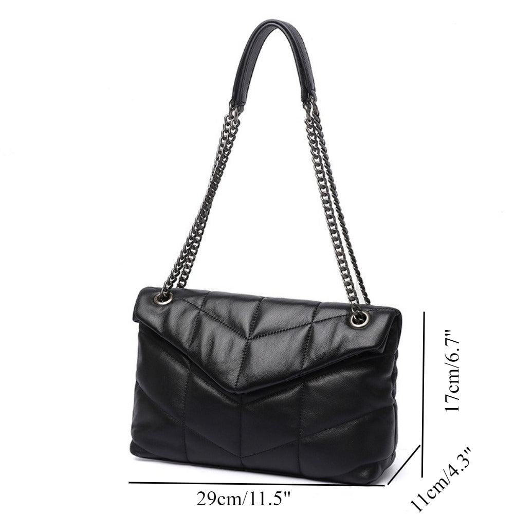 Puffer Shoulder Bag Chain Strap Puffy Crossbody Purse for Women Quilt Large Capacity Shoulder Puffer Bag Free People Bag - SJB-DIAMOND ELITES
