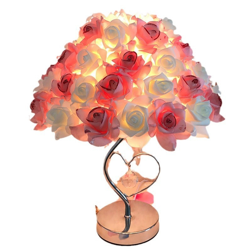 Creative Simple European Table Lamp Bedroom Bedside Rose Pi-Mart