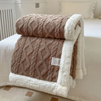 1pc Double-Sided Fleece Bed Blanket, Autumn And Winter Thickened Sofa Blanket, Air Conditioning Blanket, Suitable For All Seasons, Christmas present Lootquake LLC