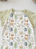 Bamboo Cotton Gauze Cute Animal Print Wearable Blanket, Summer Air Conditioning Sleep Robe