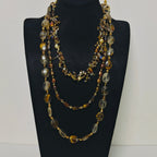 Handmade Premium Crystal Necklace |  Artisan Woven Jewelry with Alloy Accents  | Elegant Sparkling Statement Necklace for Women (MAC344)