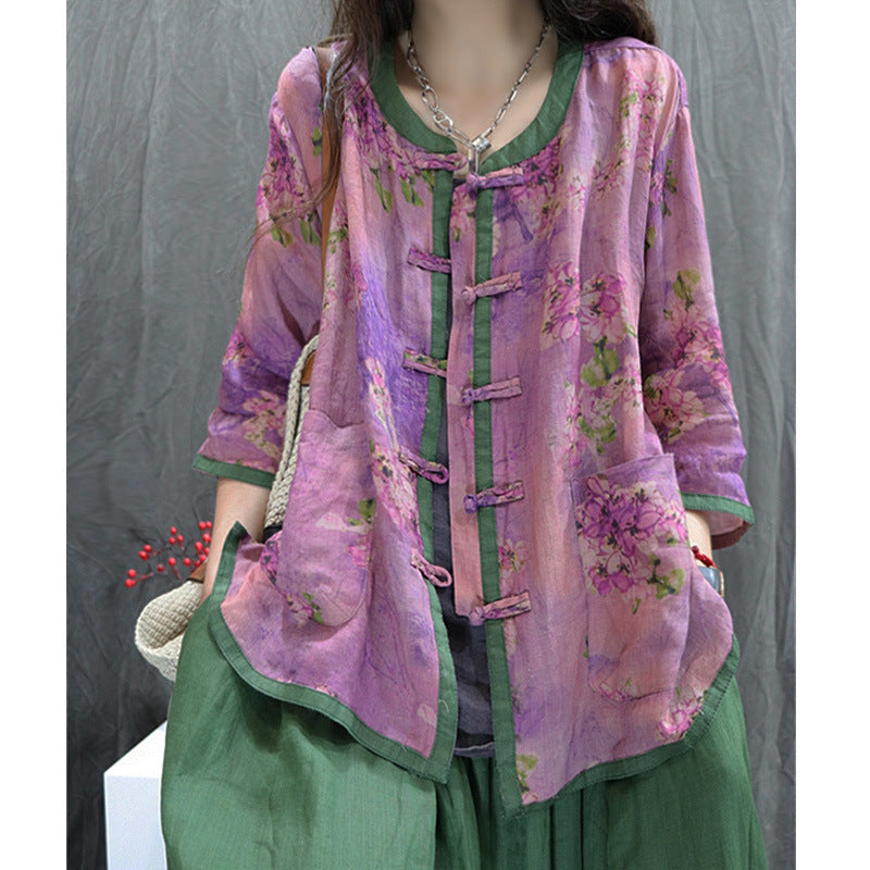 Cardigan Artistic Casual Loose Large Size Cropped Sleeve Top Pi-Mart