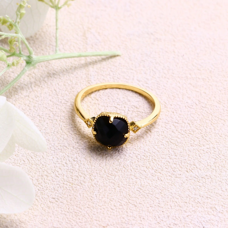Japanese Light Jewelry Retro Natural Gem Ring Pi-Mart