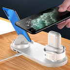 Wireless Charger For IPhone Fast Charger For Phone Fast Charging Pad For Phone Watch 6 In 1 Charging Dock Station Pi-Mart