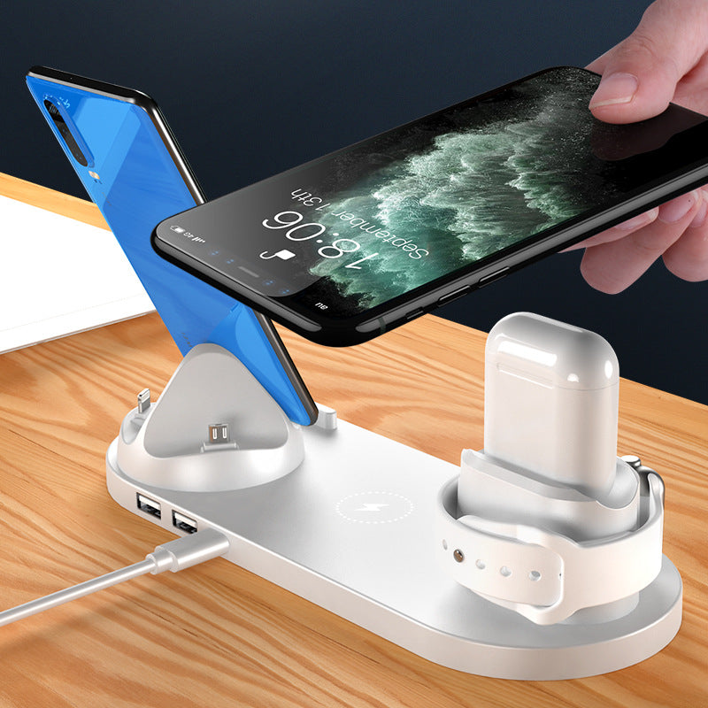 Wireless Charger For IPhone Fast Charger For Phone Fast Charging Pad For Phone Watch 6 In 1 Charging Dock Station Pi-Mart