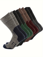 4 Pairs of Premium 79% Merino Wool Athletic Crew Socks for Men - Warm, Breathable, and Moisture-Wicking for Hiking, Running, Climbing - US Sizes 10-13