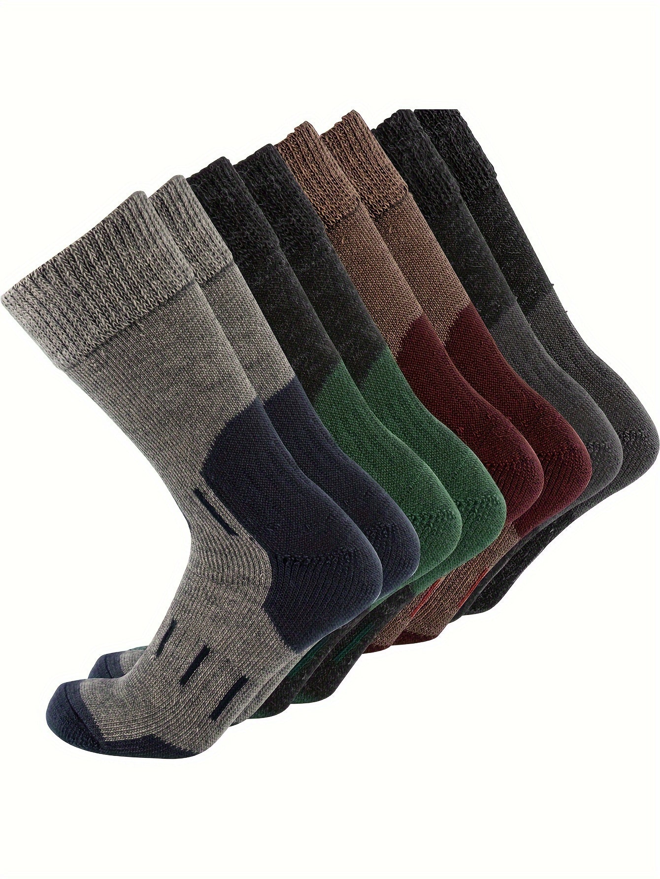 4 Pairs of Premium 79% Merino Wool Athletic Crew Socks for Men - Warm, Breathable, and Moisture-Wicking for Hiking, Running, Climbing - US Sizes 10-13