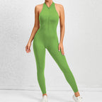 Zippered Yoga Fitness Jumpsuit Sleeveless Tummy Control Stretch Shapewear Butt Lifting Sportswear Women Fashion Outfits Clothing Pi-Mart