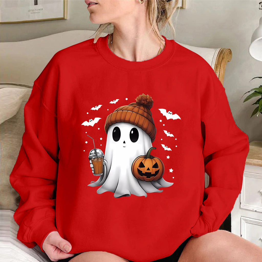 Fashion Drop-shoulder Sweater Women's Halloween Velvet Hoodie Pi-Mart