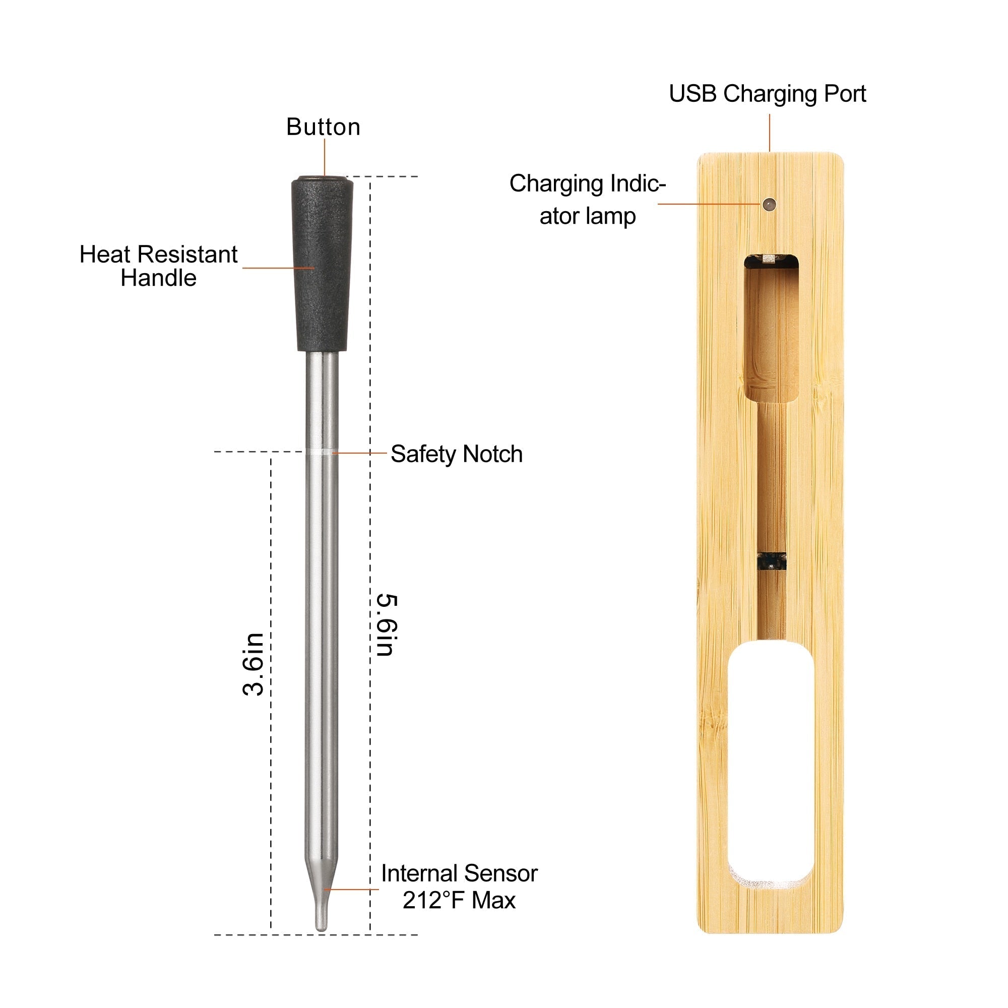 Wireless Kitchen Food Thermometer Pi-Mart