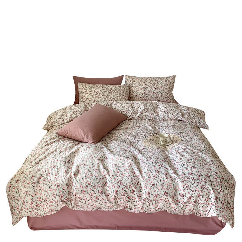 Four-piece Cotton Retro Bed Sheet Duvet Cover Student Dormitory Pi-Mart