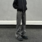 Washed Distressed Gray Skinny Jeans Men's Straight Pants Lootquake LLC